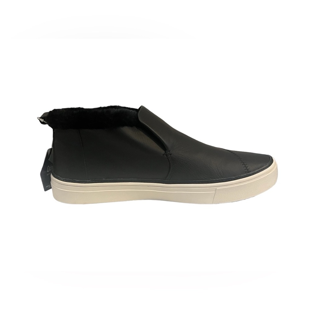 Tom’s black leather sneakers with fur women’s